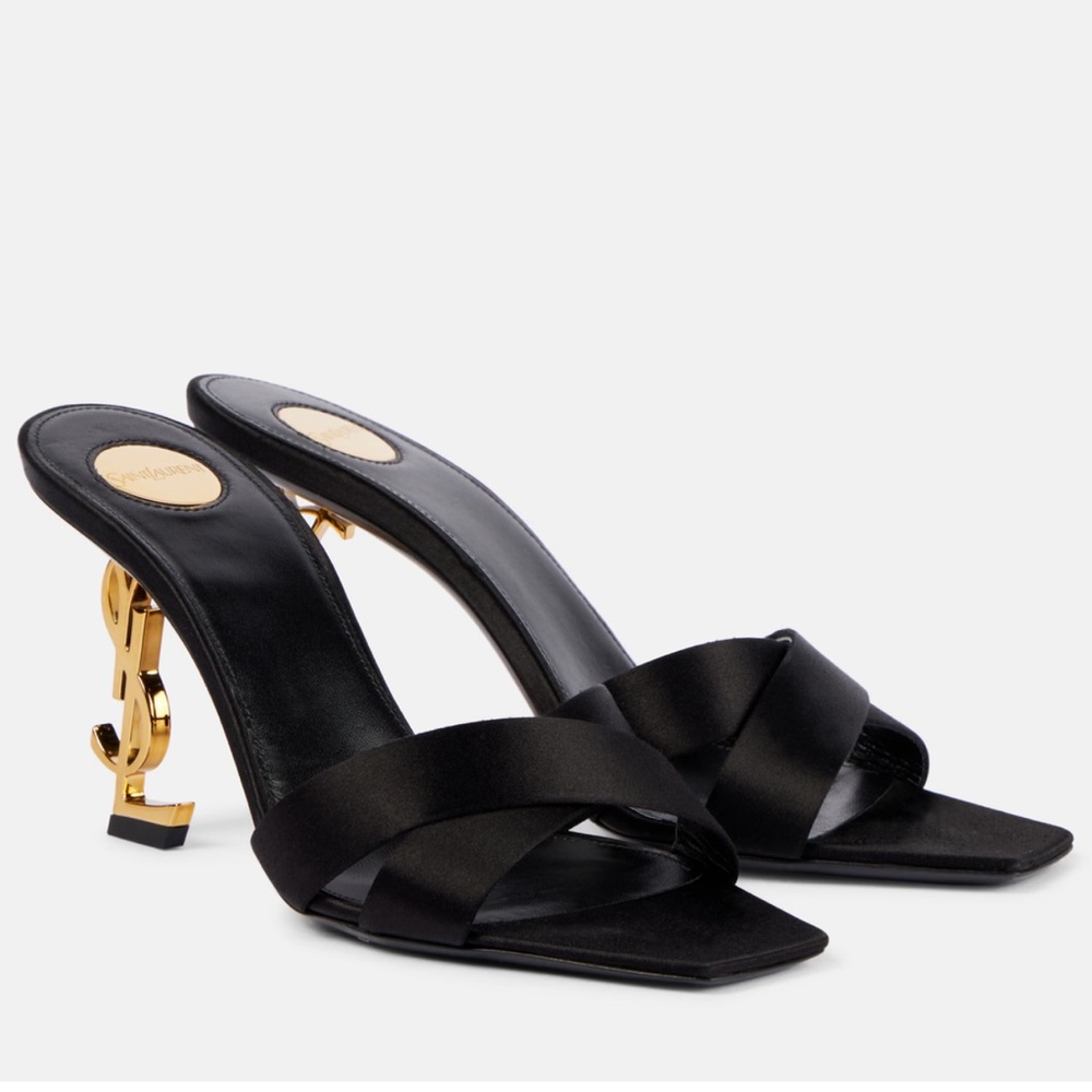 SAINT LAURENT Opyum Mule in Satin Crepe